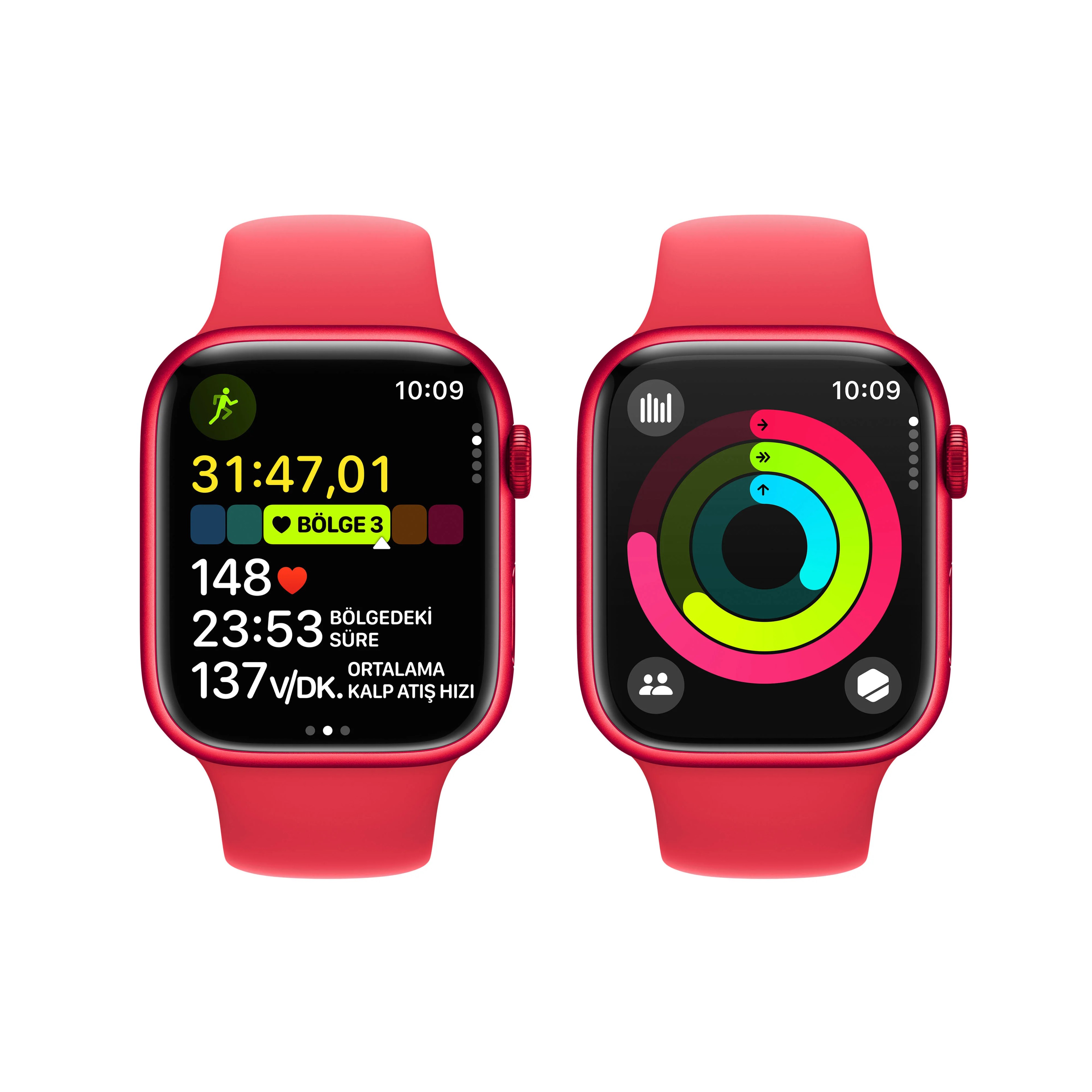 WATCH SERIES 9 GPS 41MM ALÜMİNYUM KASA VE SPOR KORDON - S/M - Kırmızı