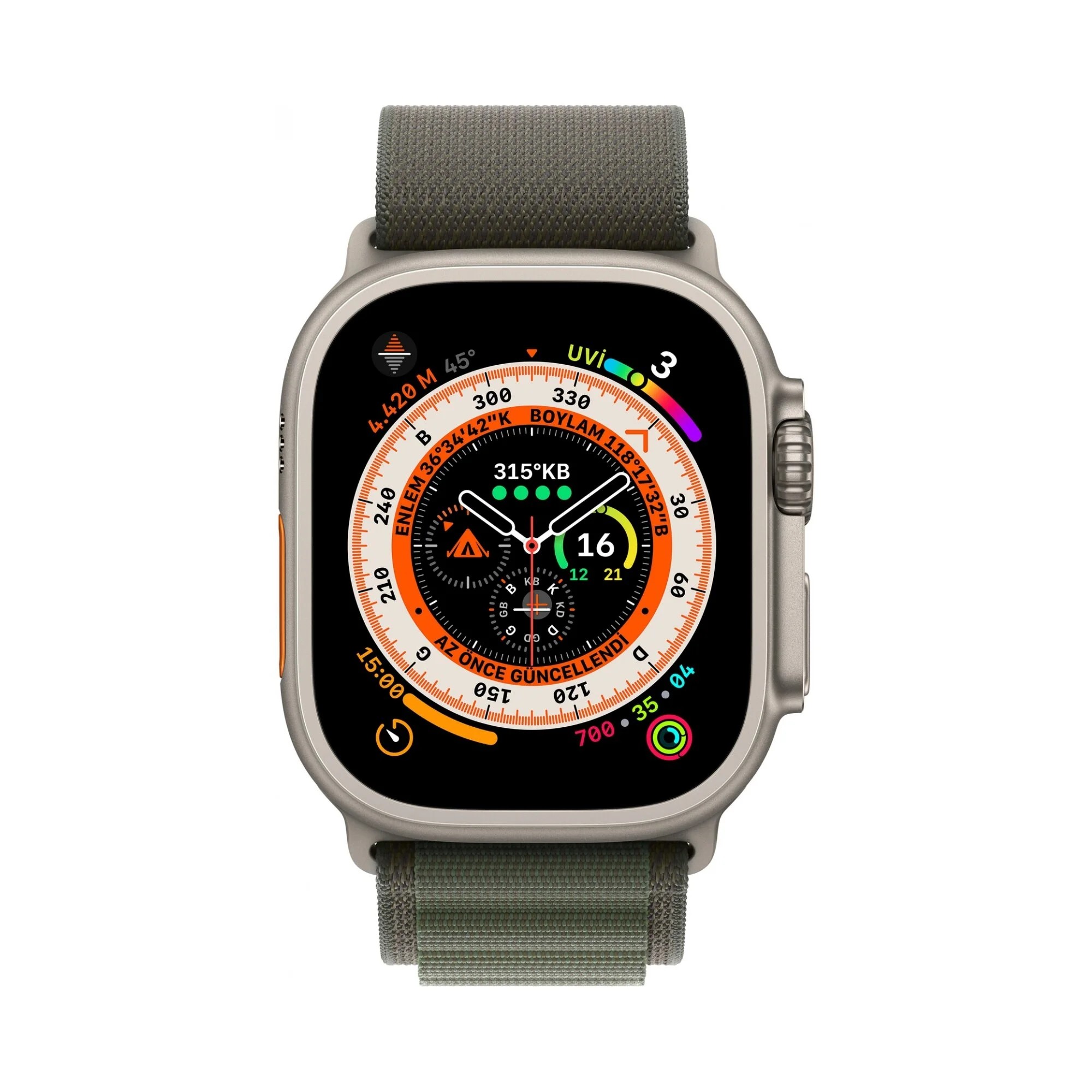 WATCH ULTRA GPS + CELLULAR 49mm TİTANYUM KASA VE YEŞİL-ALPİNE