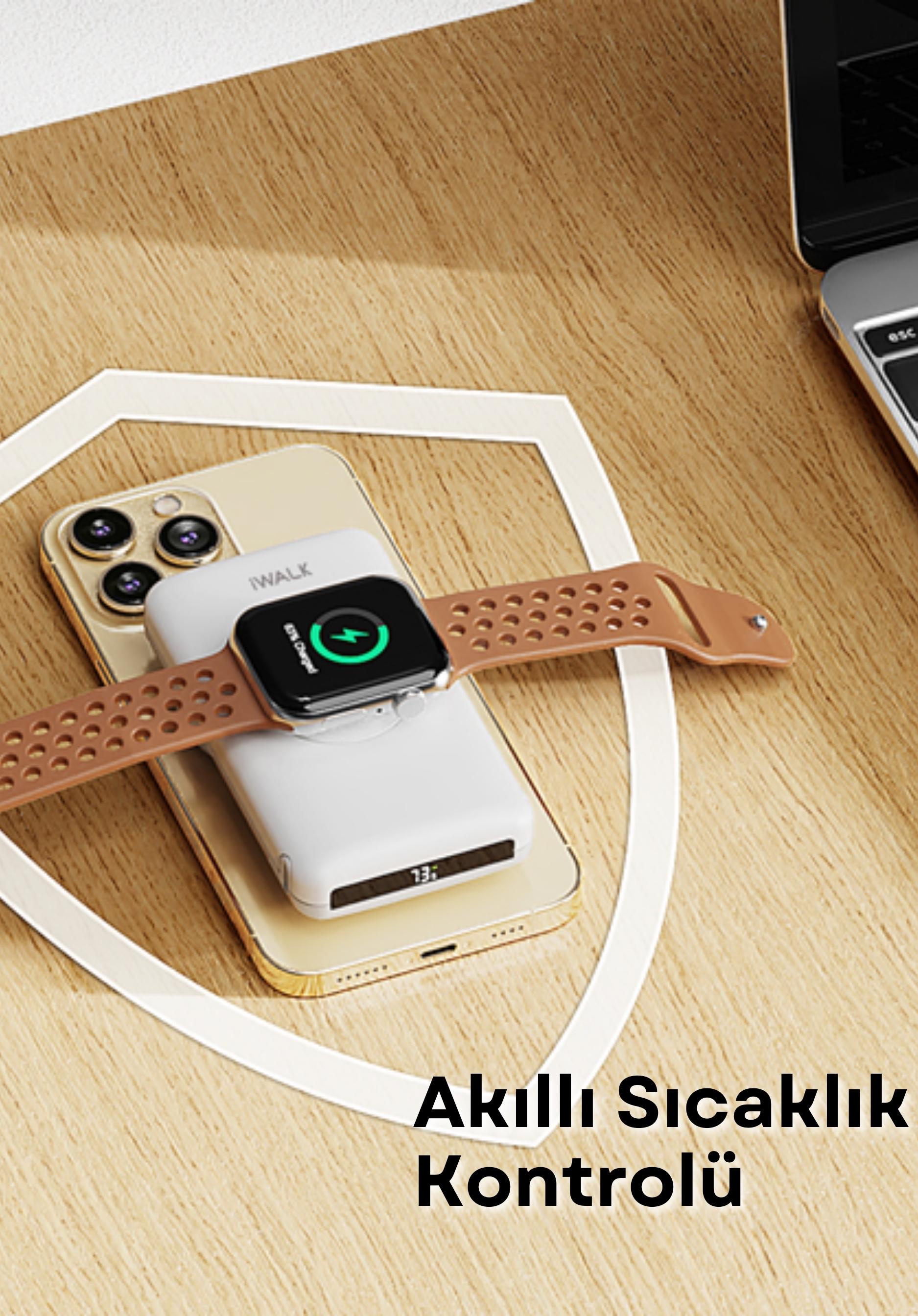 IWALK MAG-X MAGSAFE KABLOSUZ ŞARJ ÖZELLİKLİ 3 IN 1 ( İPHONE / AİRPODS / APPLE WATCH UYUMLU) 10.000 mAh POWERBANK