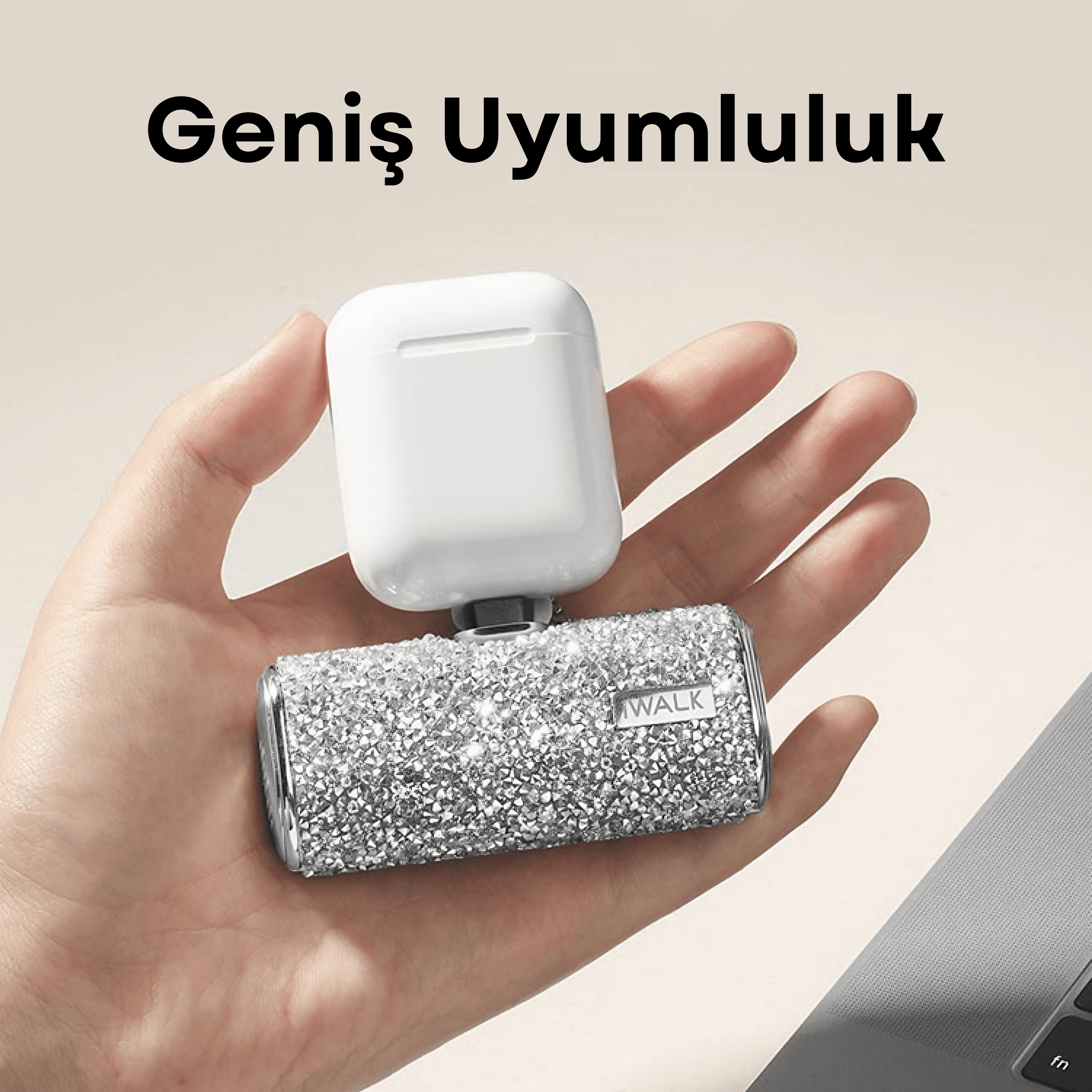 DİAMOND SERİSİ ELMAS IŞILTILI MİNİ POWERBANK (ios uyumlu) 4500mAh DBS4500L