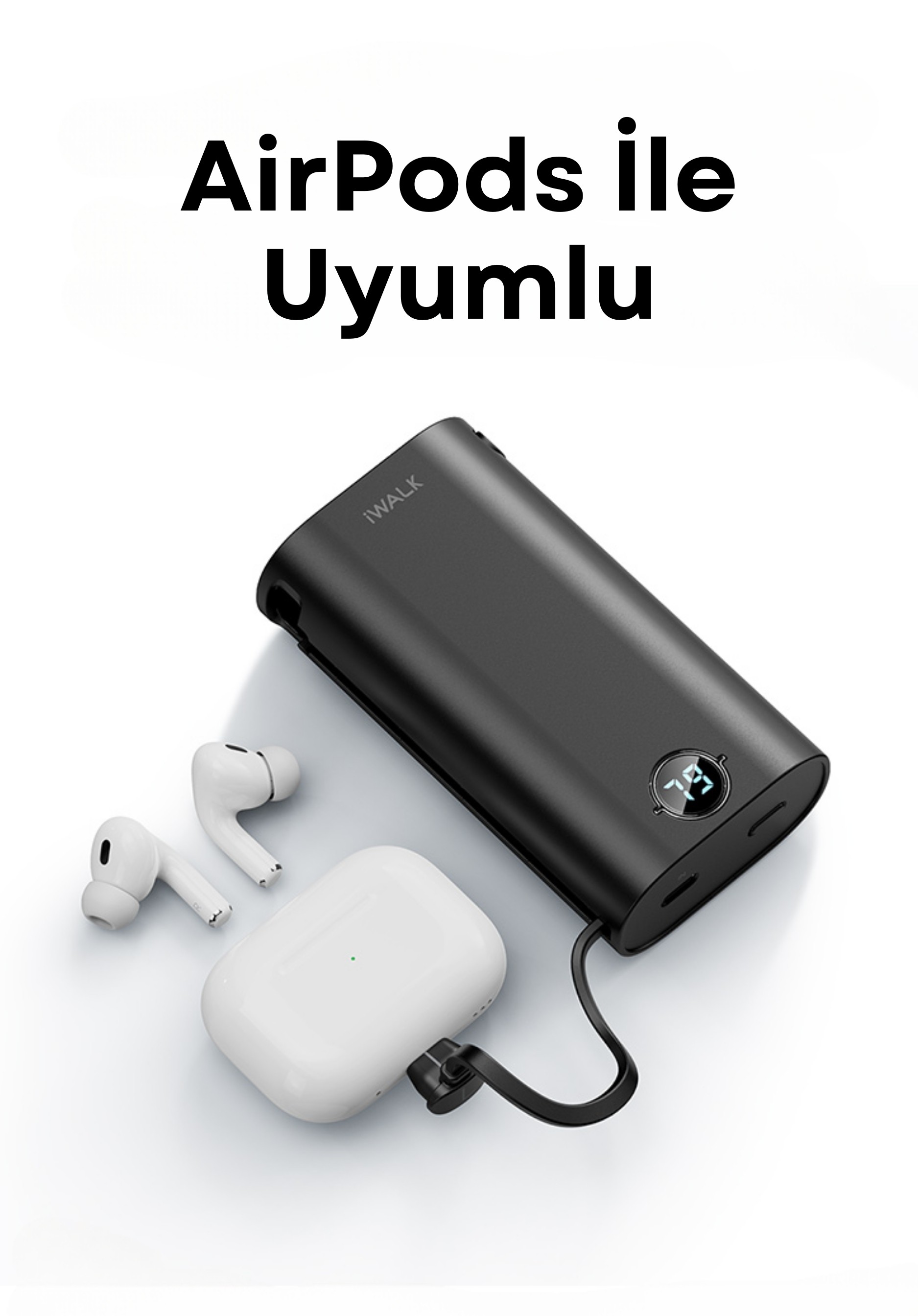 İWALK DAHİLİ 3 KABLOLU HIZLI ŞARJ PD 18W 9000mAh POWERBANK 