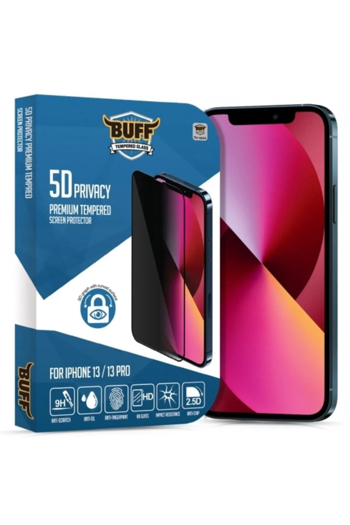 Iphone 13/13 Pro Uyumlu 5D Privacy Ekran Koruyucu