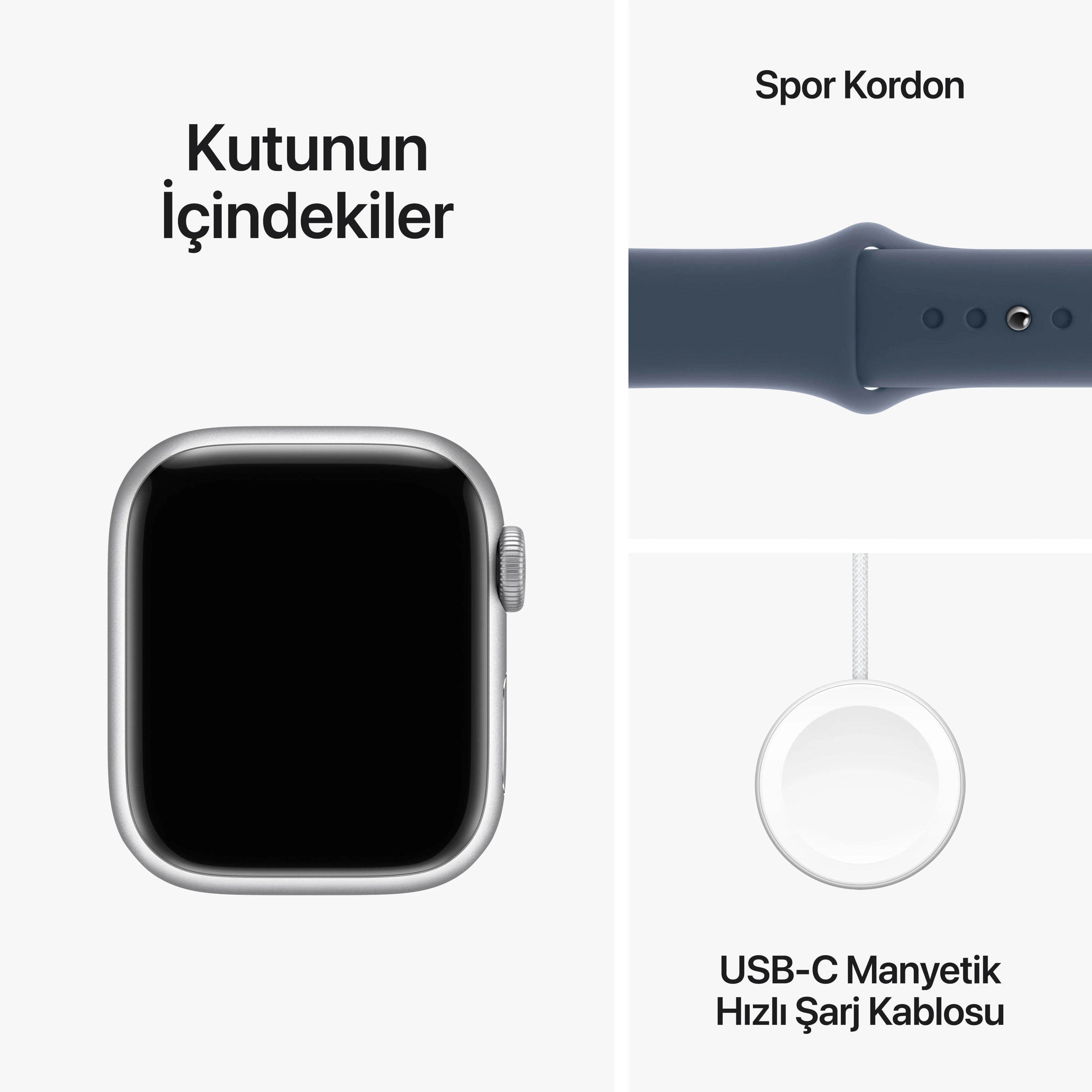  WATCH SERIES 9 GPS 41MM ALÜMİNYUM KASA VE SPOR KORDON - S/M - Gümüş
