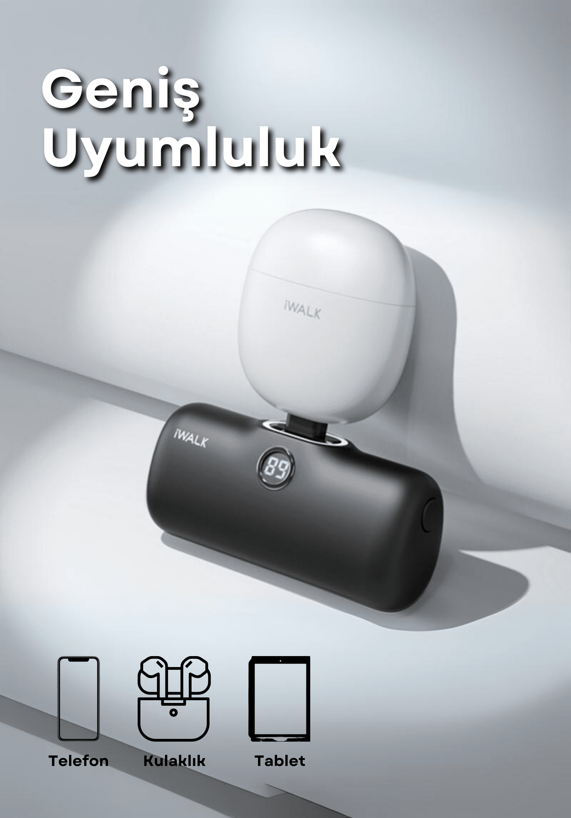 MİNİ BOY PD HIZLI ŞARJ ÖZELLİKLİ 4.800mAh (ANDROİD VE İPHONE 15 SERİSİ UYUMLU) POWERBANK DBL5000PC