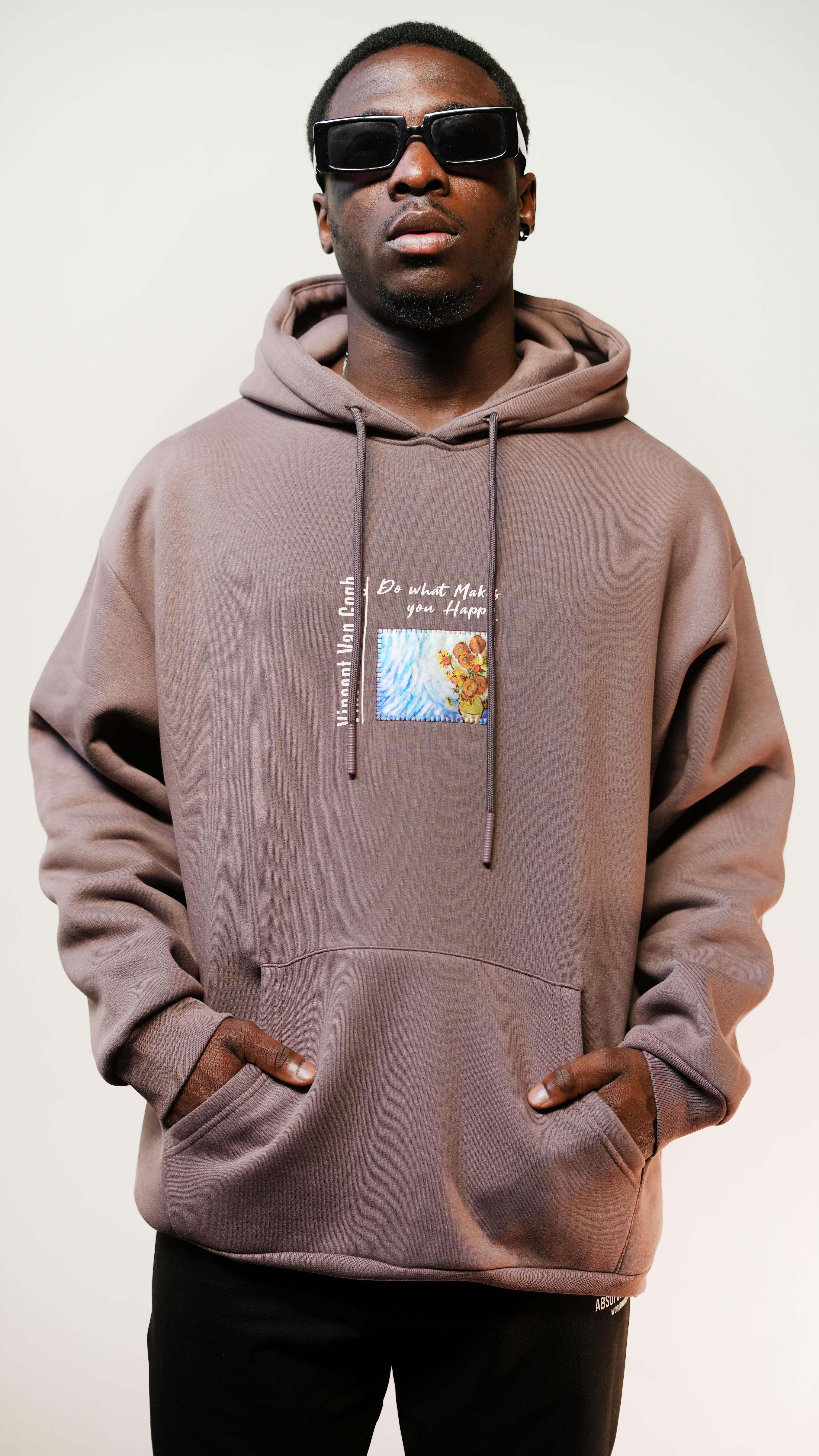 Özel Tasarım Oversize Van Gogh Baskılı Nakışlı Unisex Hoodie