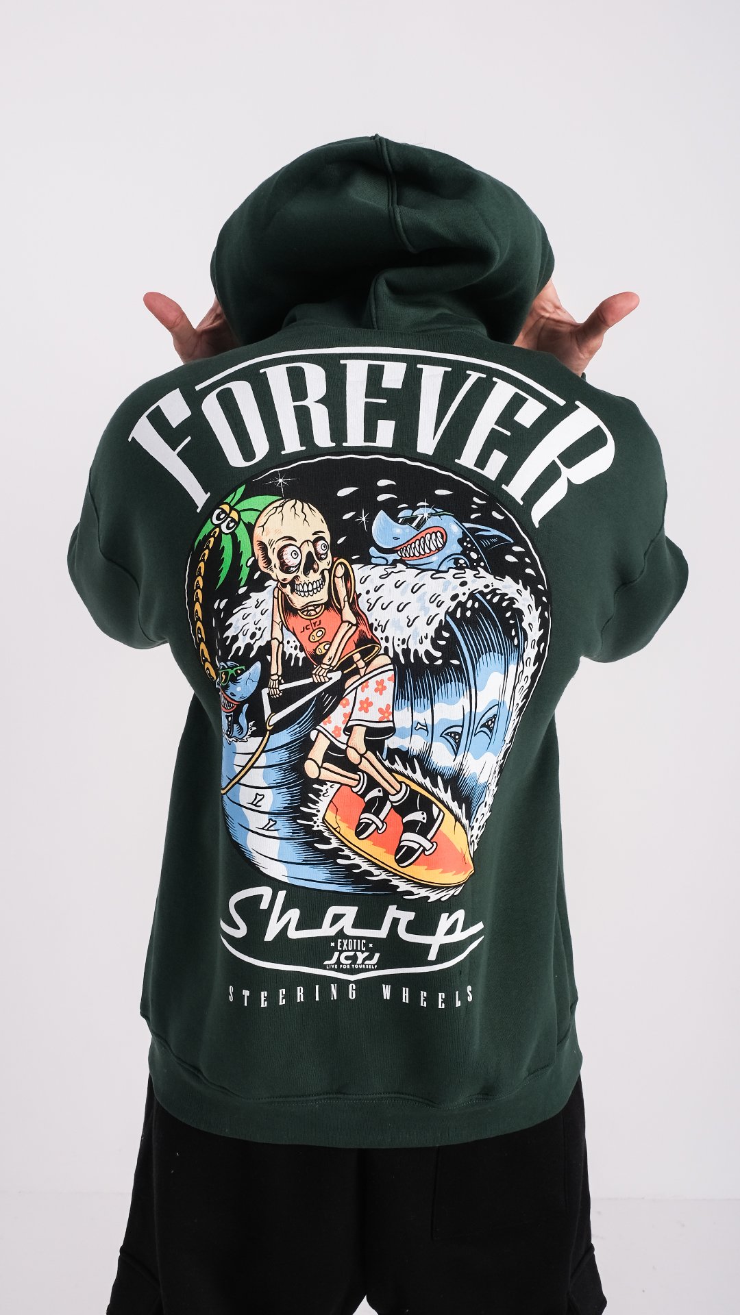 Oversize 'Forever' Baskılı Unisex Hoodie 