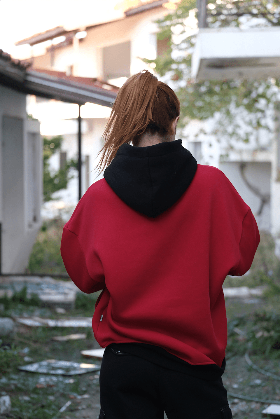  Premium Oversize 'Human' Baskılı Kol Detaylı Unisex Hoodie