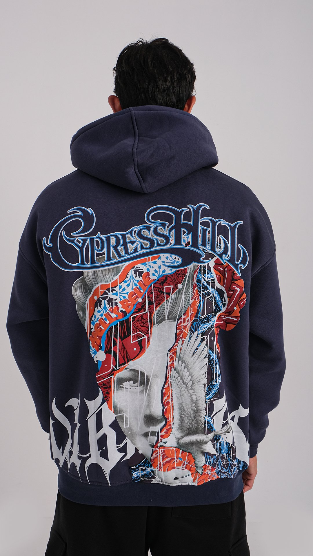 Oversize 'Cypress Hill' Baskılı Unisex Hoodie 