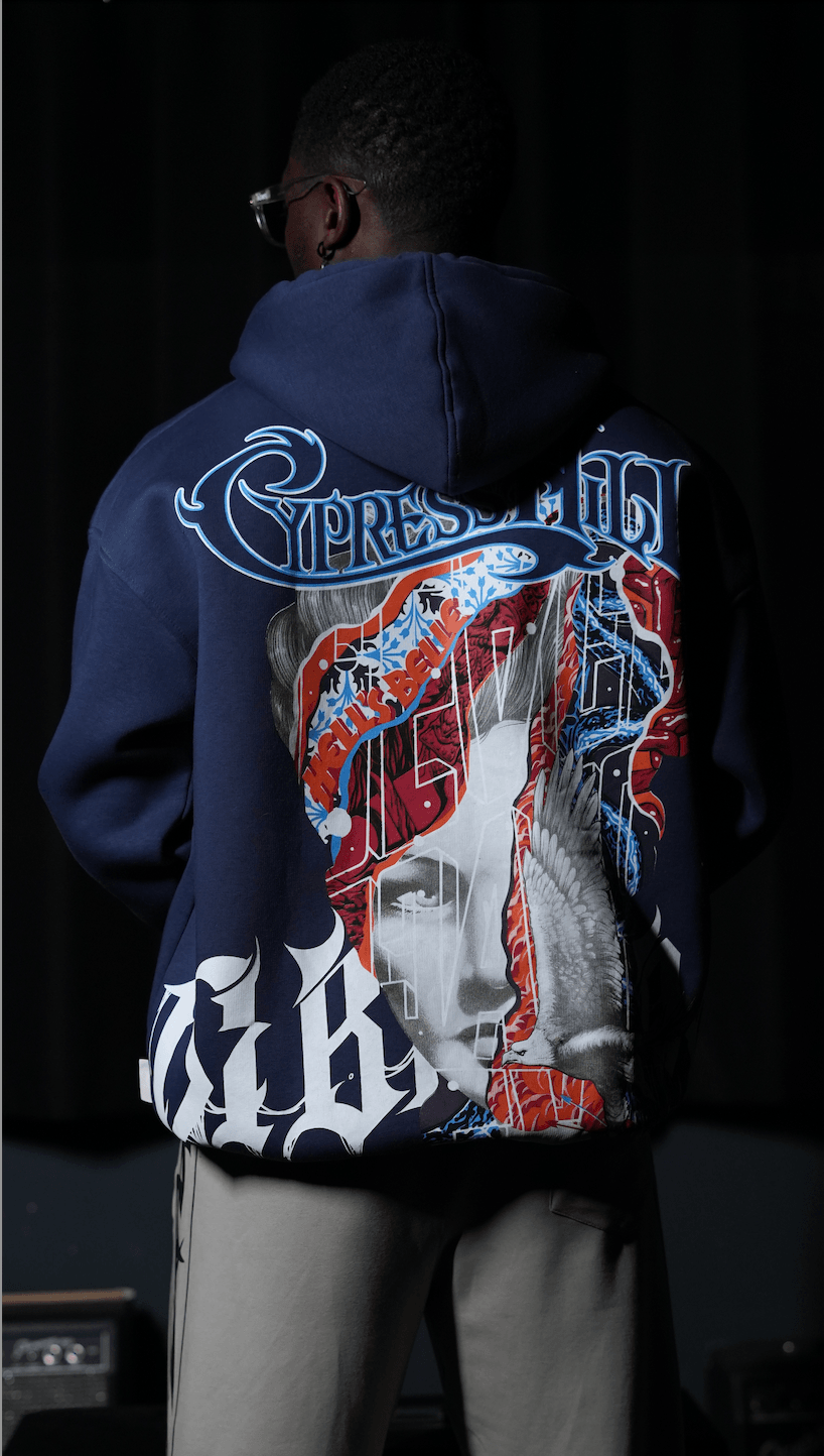 Oversize 'Cypress Hill' Baskılı Unisex Hoodie 