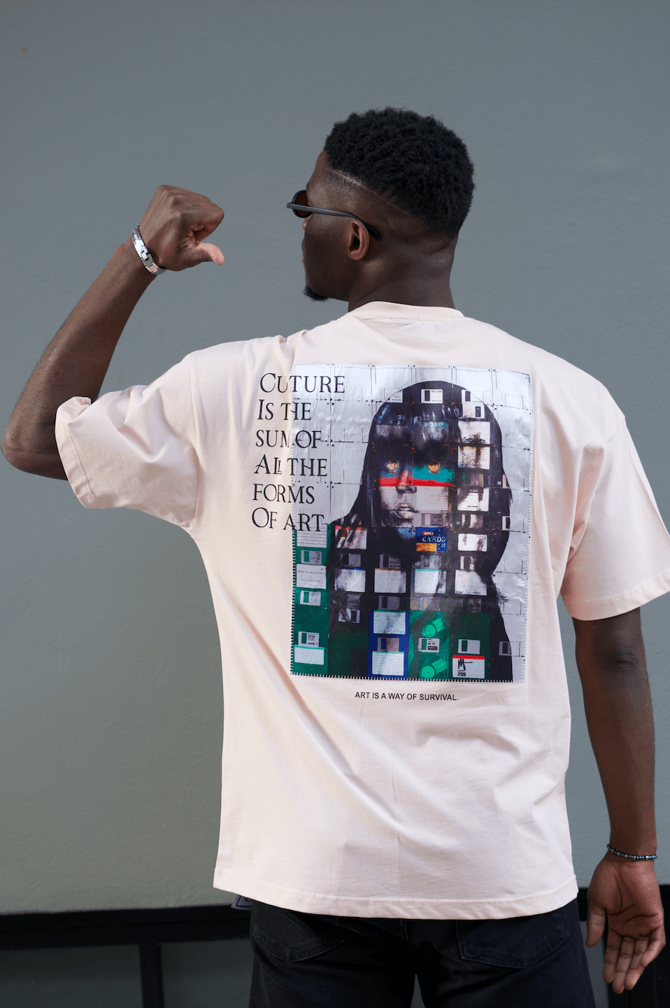 Özel Tasarım Oversize %100 Pamuk ‘Culture’ Baskılı Nakışlı Unisex T-Shirt