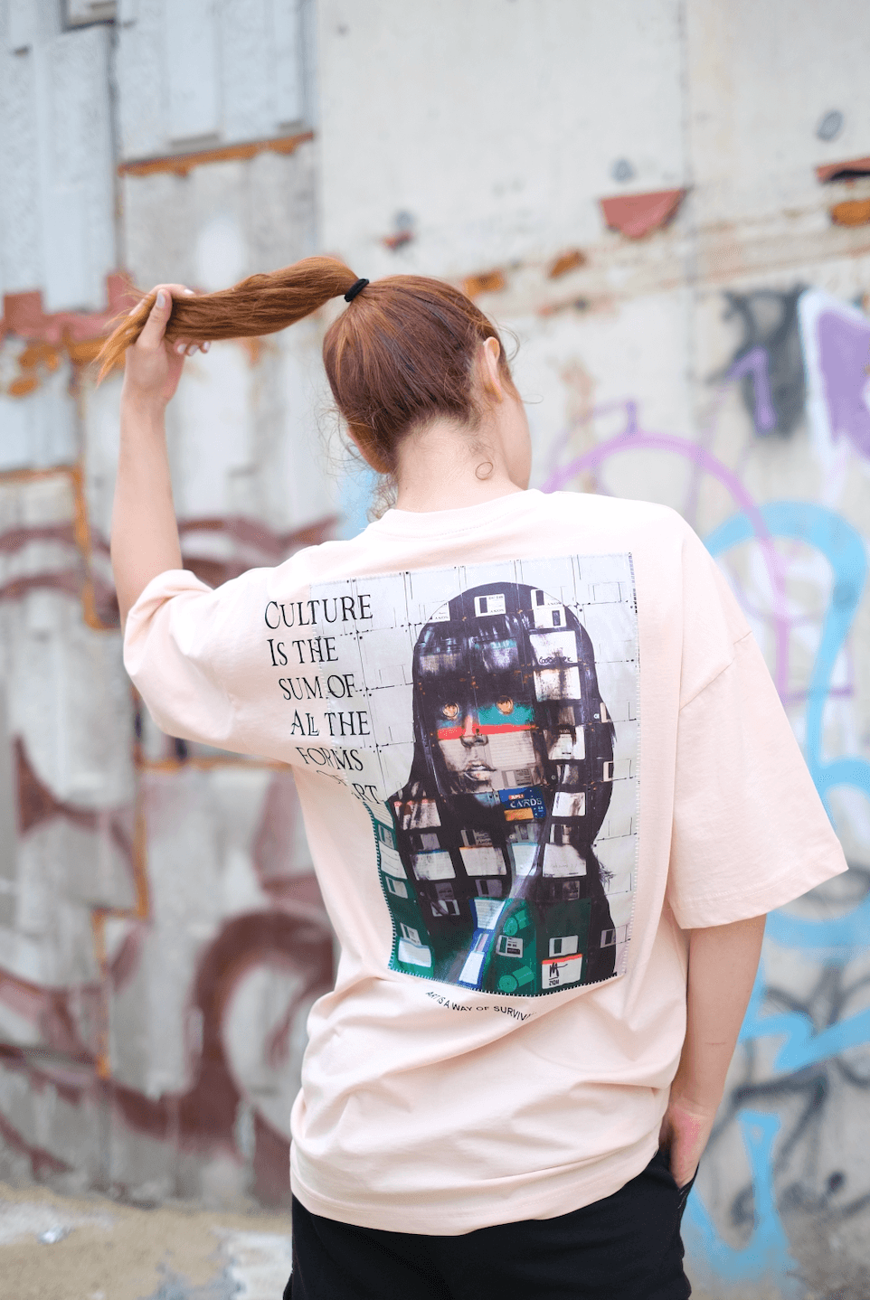 Özel Tasarım Oversize %100 Pamuk ‘Culture’ Baskılı Nakışlı Unisex T-Shirt