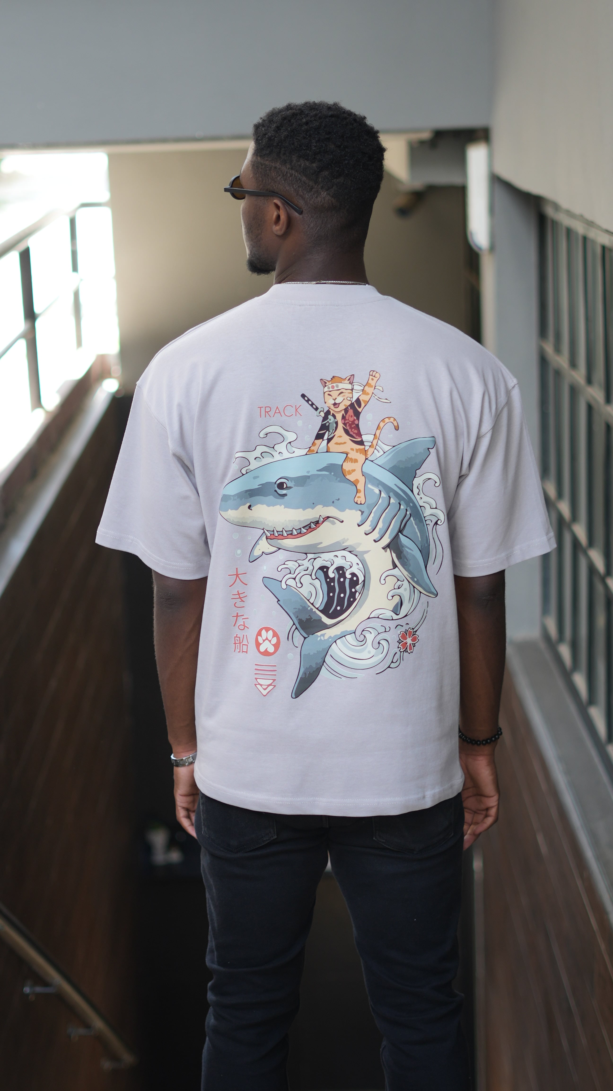 Oversize %100 Pamuk 'Big Ship' Baskılı Unisex T-Shirt