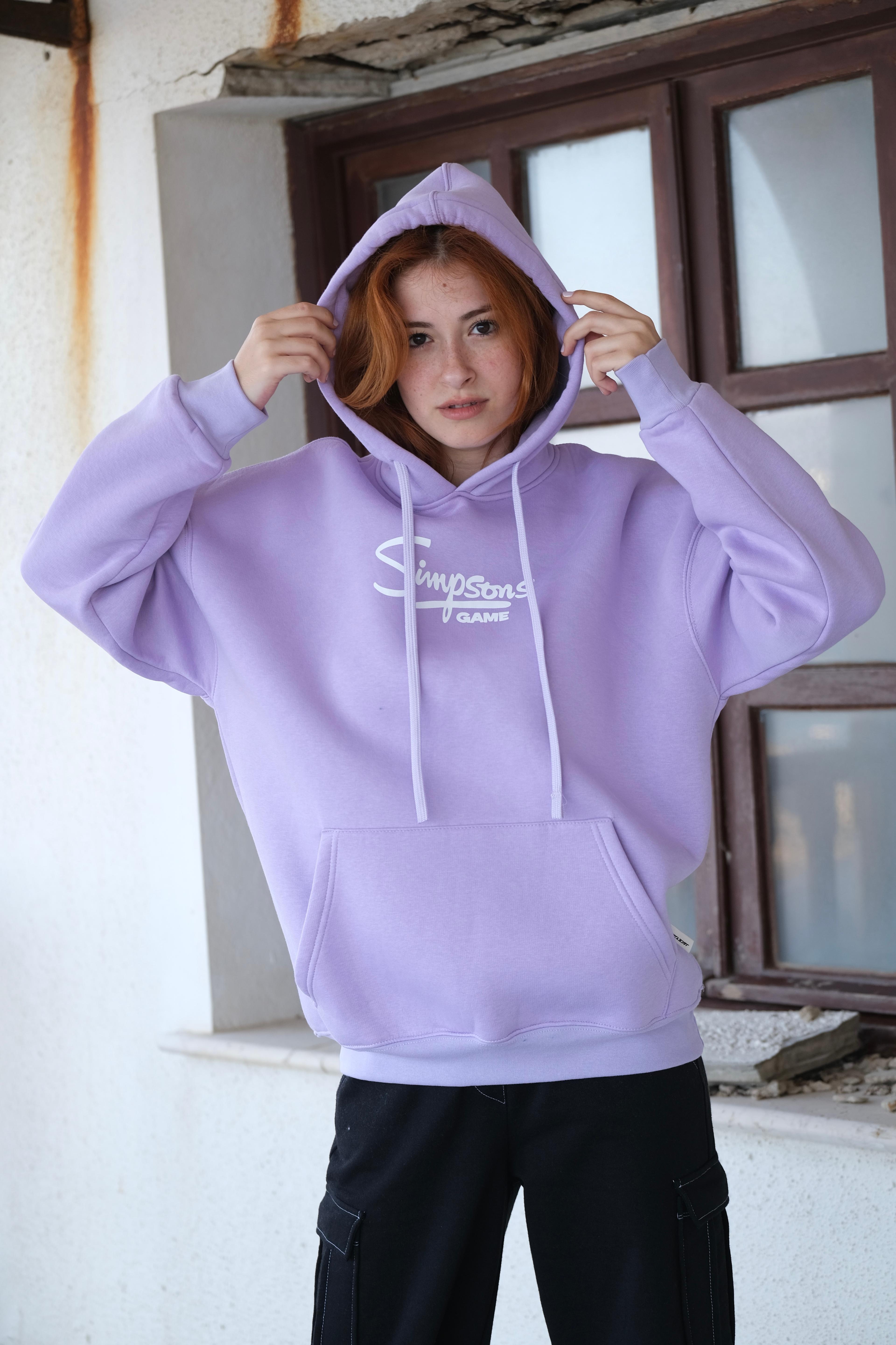 Oversize Simpson Baskılı Unisex Hoodie 