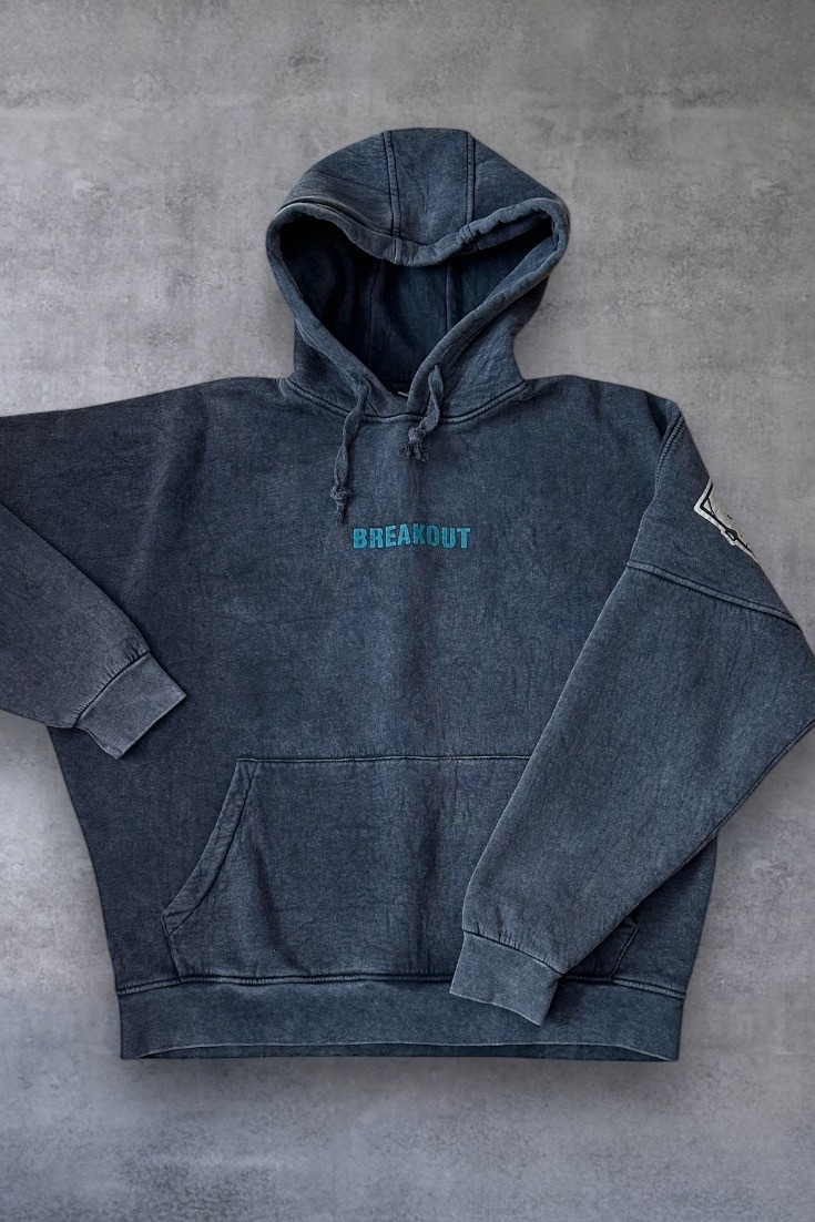 Premium Oversize Özel Yıkamalı Kumaş 'Break Out' Baskılı Hoodie