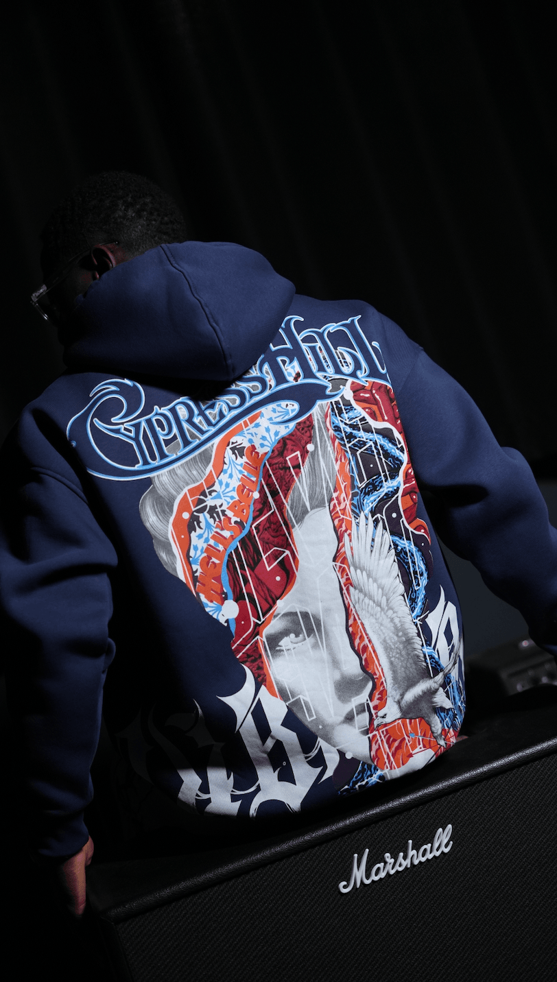 Oversize 'Cypress Hill' Baskılı Unisex Hoodie 