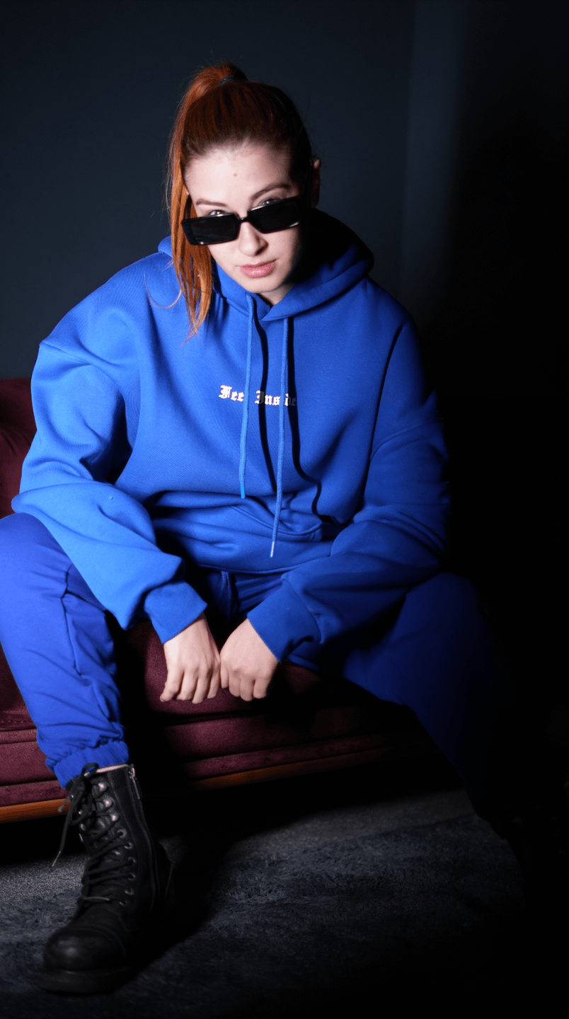 Oversize 'Feel Inside' Baskılı Unisex Hoodie