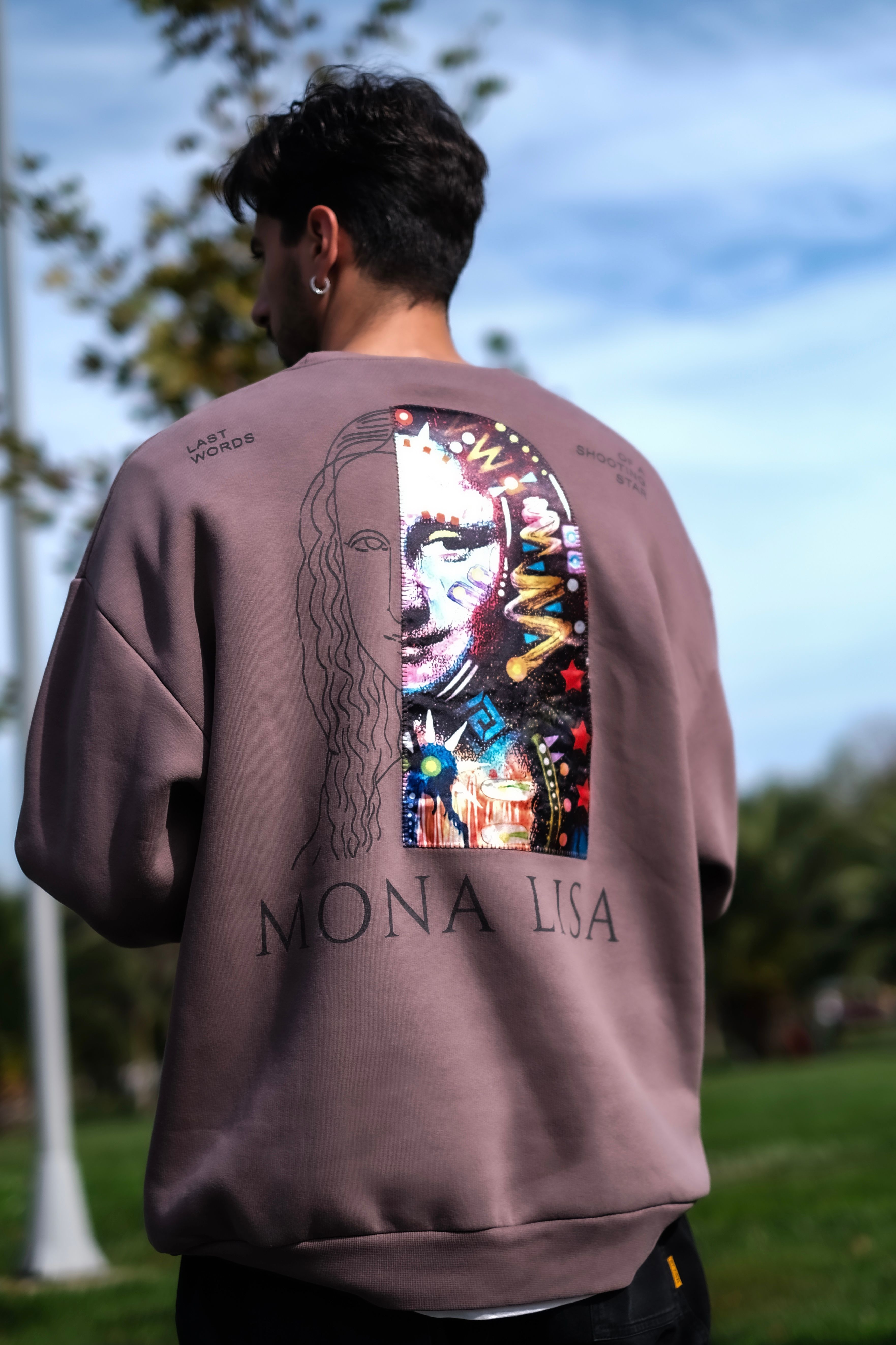 Özel Tasarım Oversize Mona Lisa Baskılı Unisex Sweatshirt