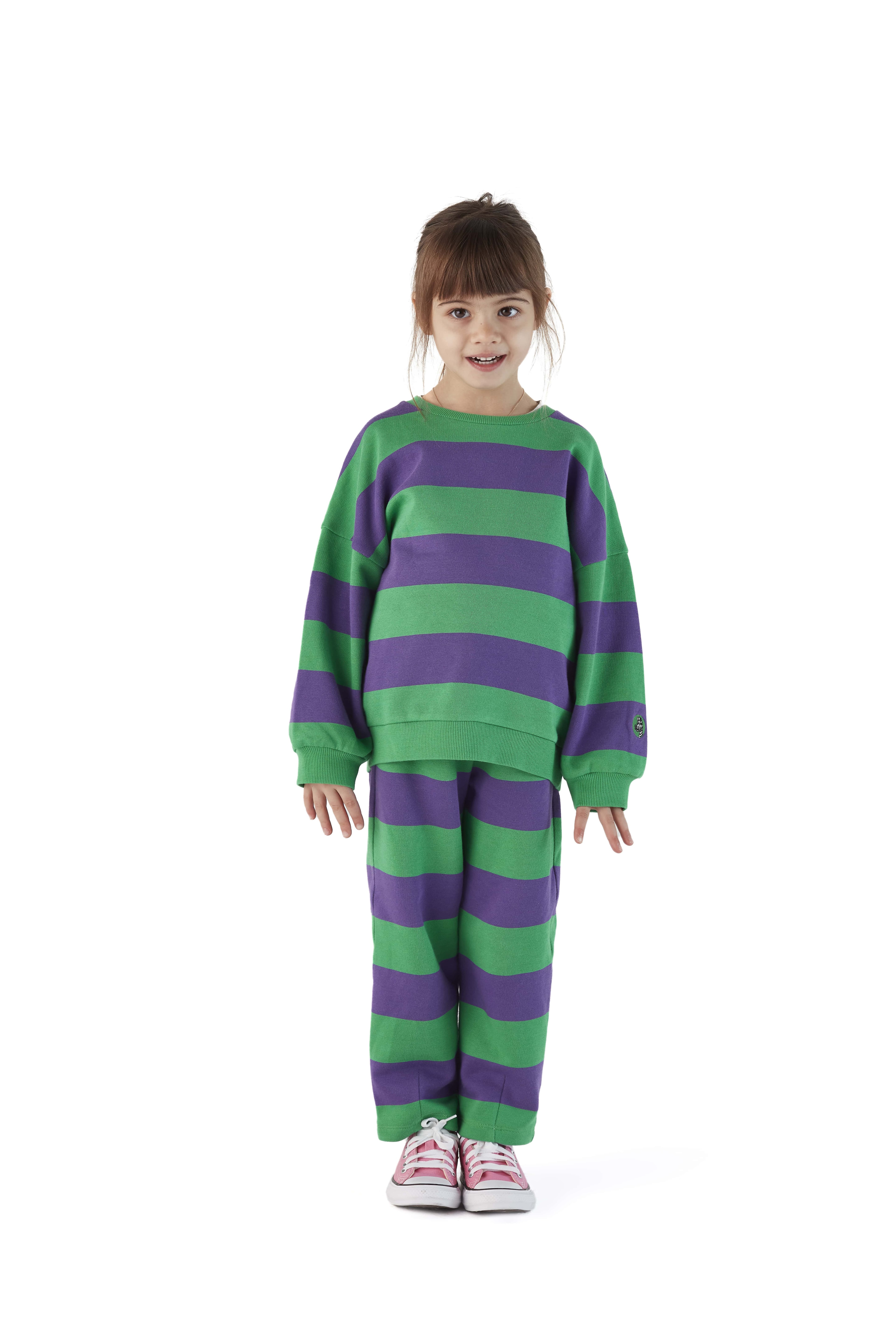 Sweatshirt & Pantolon - Mor & Yeşil