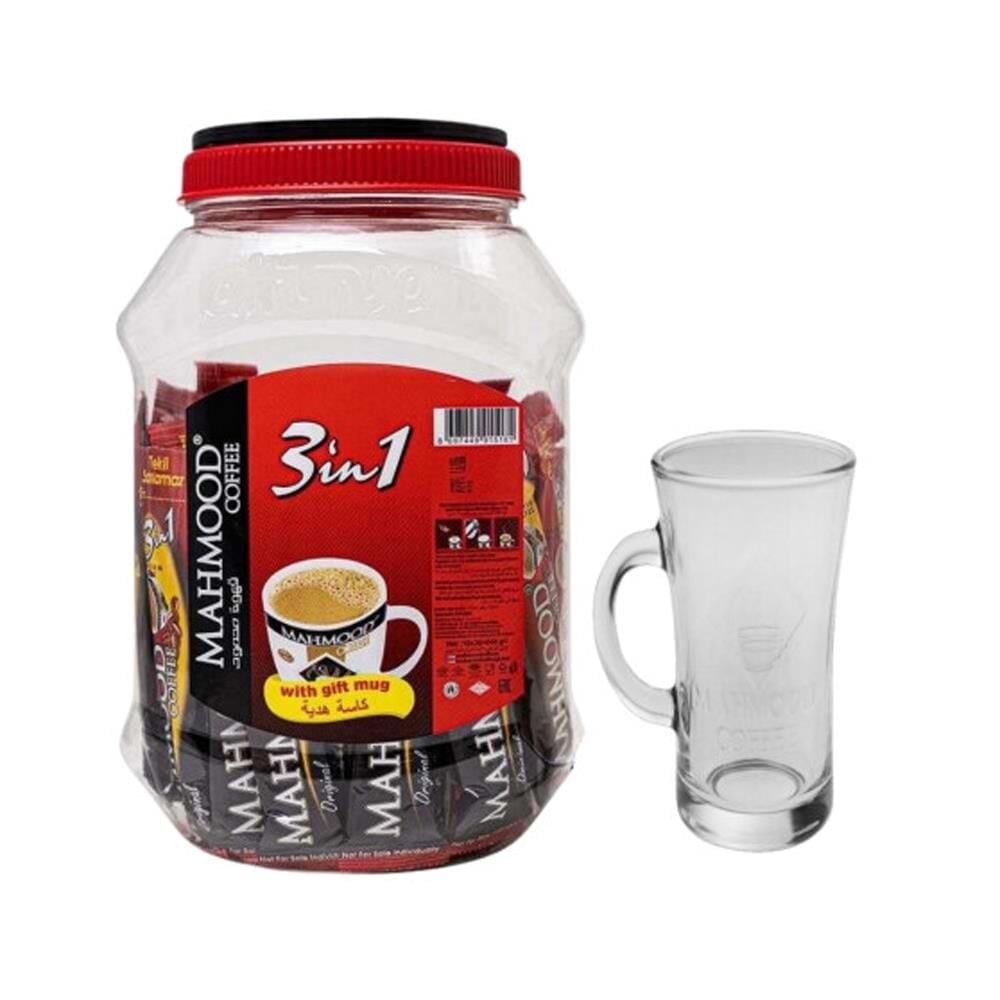 Mahmood Coffee Kavanoz 3 ü 1 Arada 42 Adet Kulplu Bardak Hediyeli