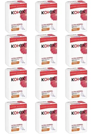 Kotex Ultra Hijyenik Ped Super Ekonomik Normal 24'lu X 12 Adet (1 Koli)