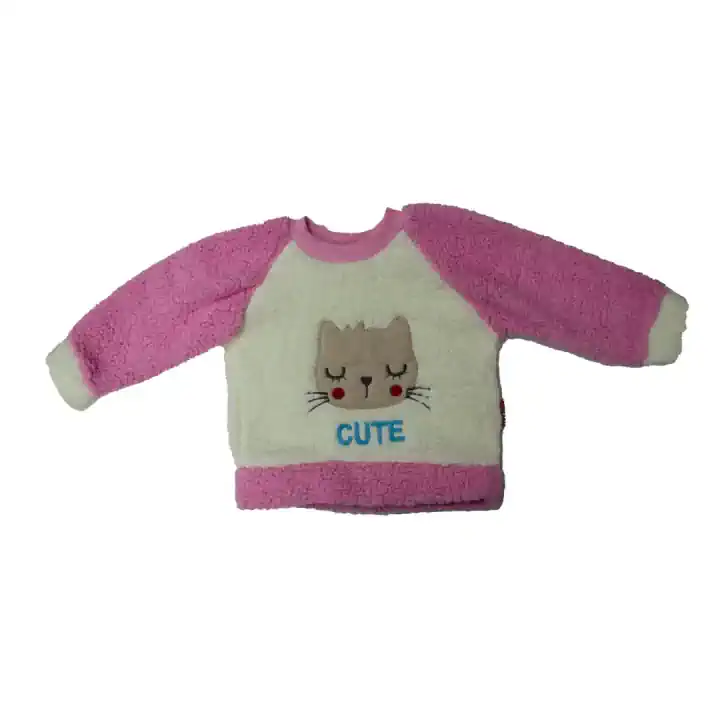 PEMBE KEDİLİ PELUŞ EŞOFMAN TAKIMI