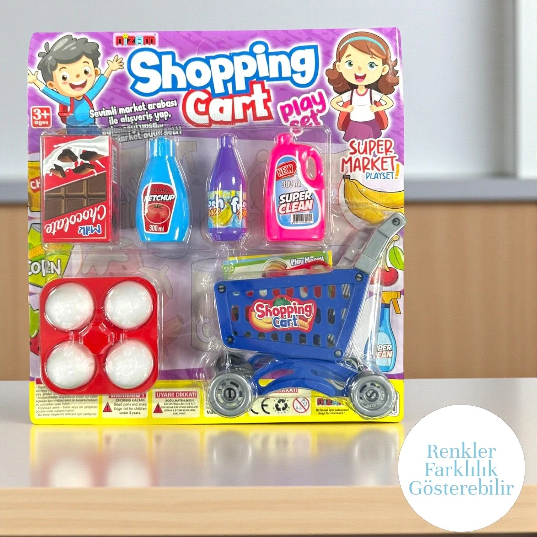 OYUNCAK MARKET ARABASI SETİ 16 PARÇA