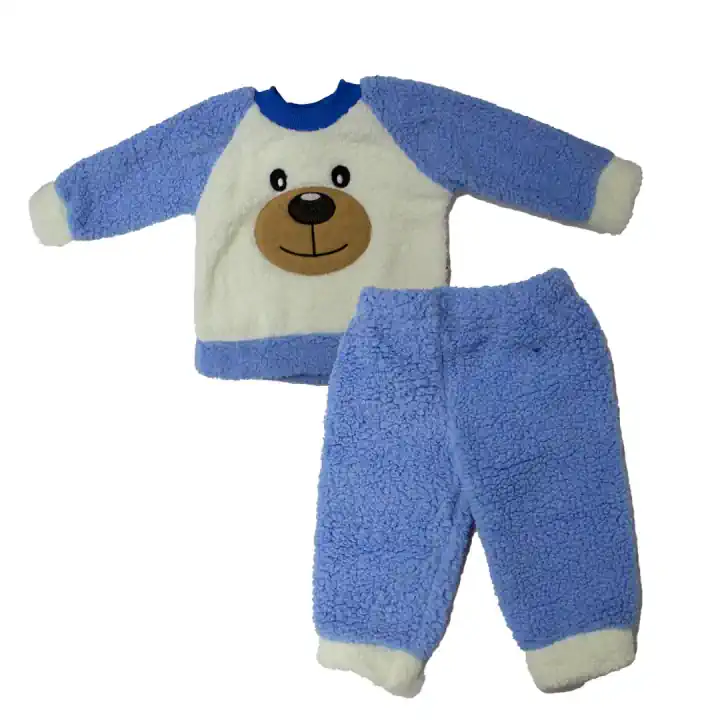 MAVİ AYICIKLI PELUŞ EŞOFMAN TAKIMI