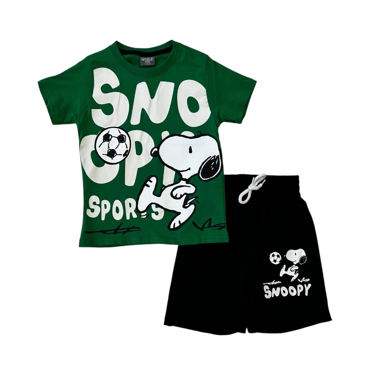 YEŞİL SNOOPY ŞORTLU TAKIM
