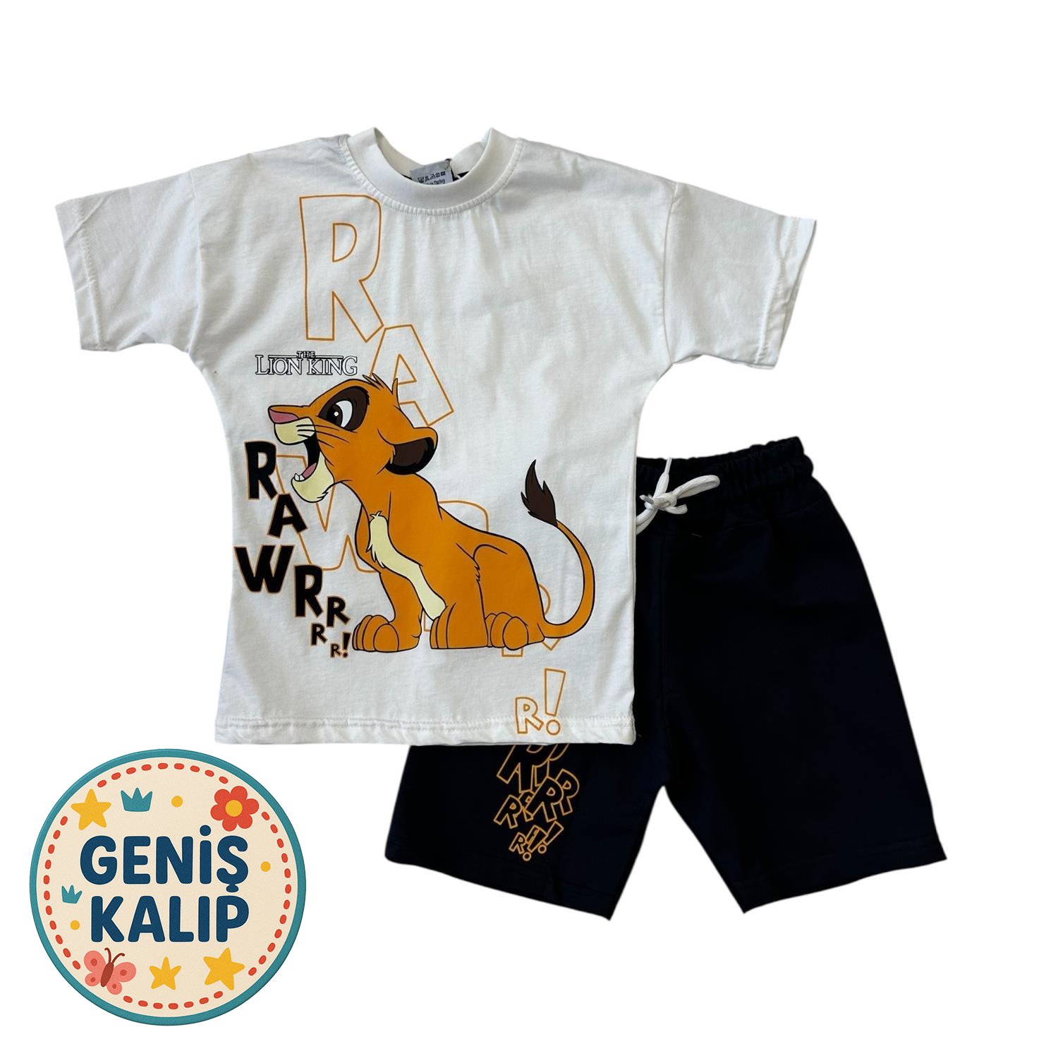 BEYAZ LION KING ŞORTLU TAKIM