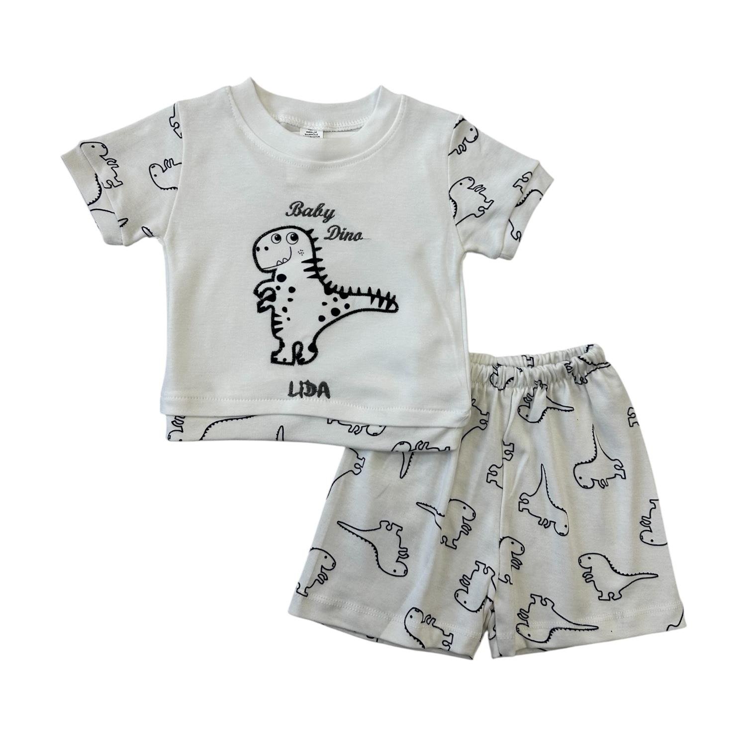 BABY DINO ŞORTLU TAKIM - Beyaz