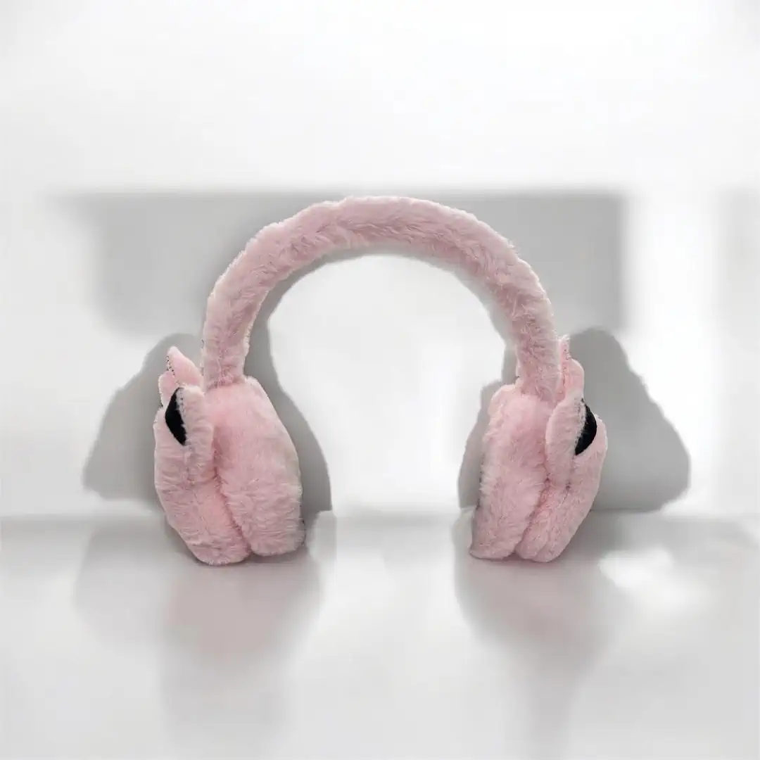 UNISEX YETİŞKİN VE ÇOCUK PREMIUM PIKACHU PELUŞ KULAKLIK - Pembe