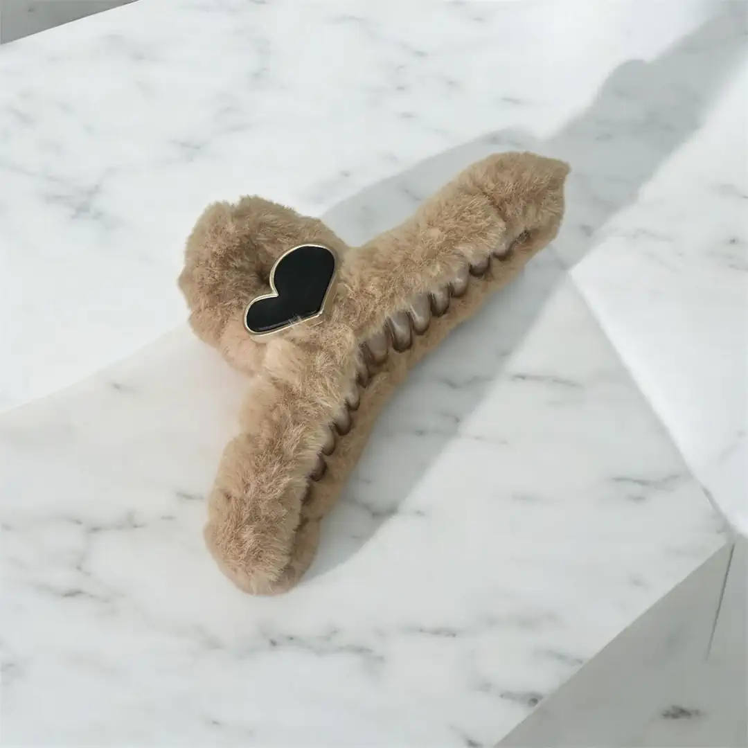 PREMIUM PELUŞ BÜYÜK BOY TOKA - Sütlü Kahve