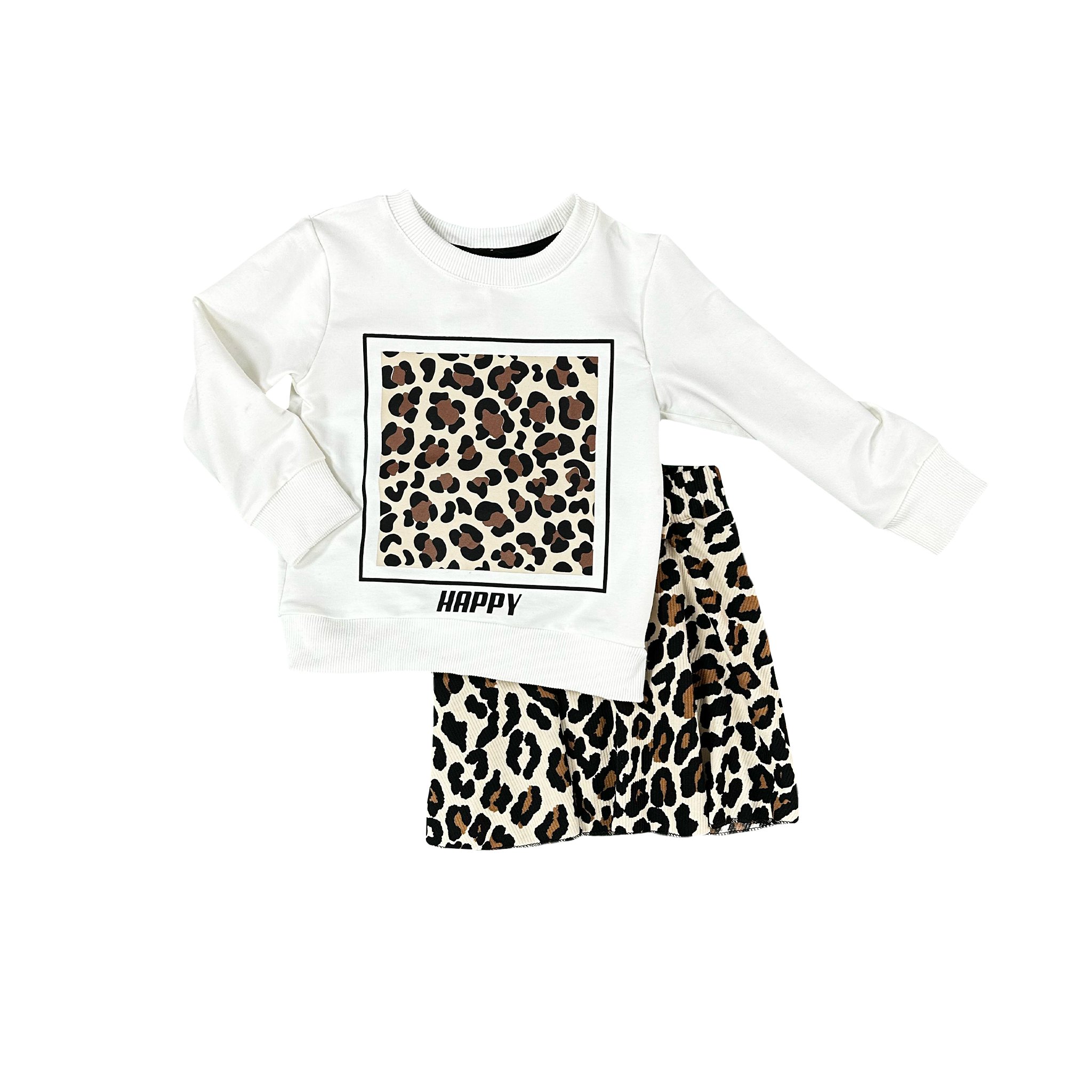 LEOPARLI ETEKLİ TAKIM - Beyaz