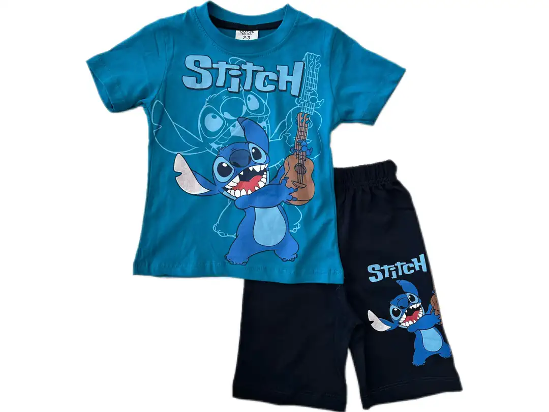 MAVİ STITCH GİTARLI ŞORTLU TAKIM