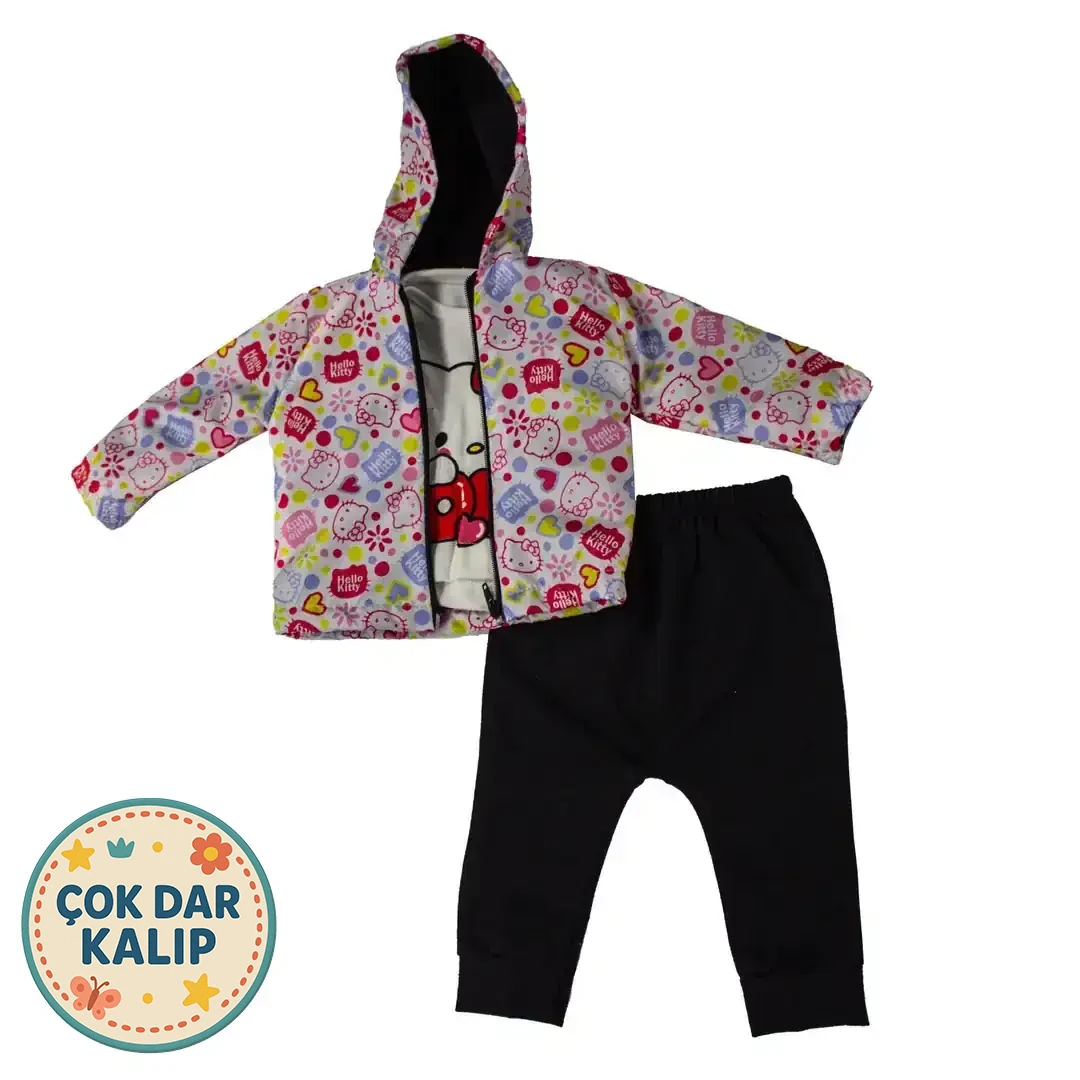 BEYAZ HELLO KITY YAĞMURLUK 3 LÜ TK.