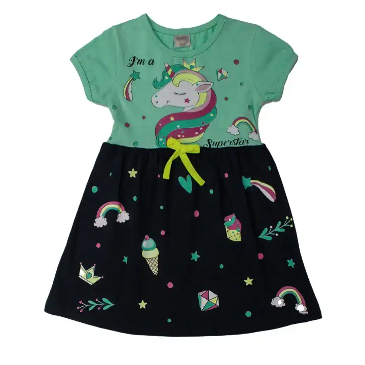 UNICORN YEŞİL SİYAH ELBİSE