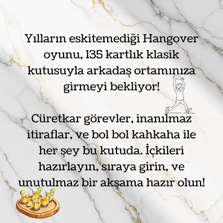 Hangover Klasik Özel Shot Oyunu (Büyük Boy)