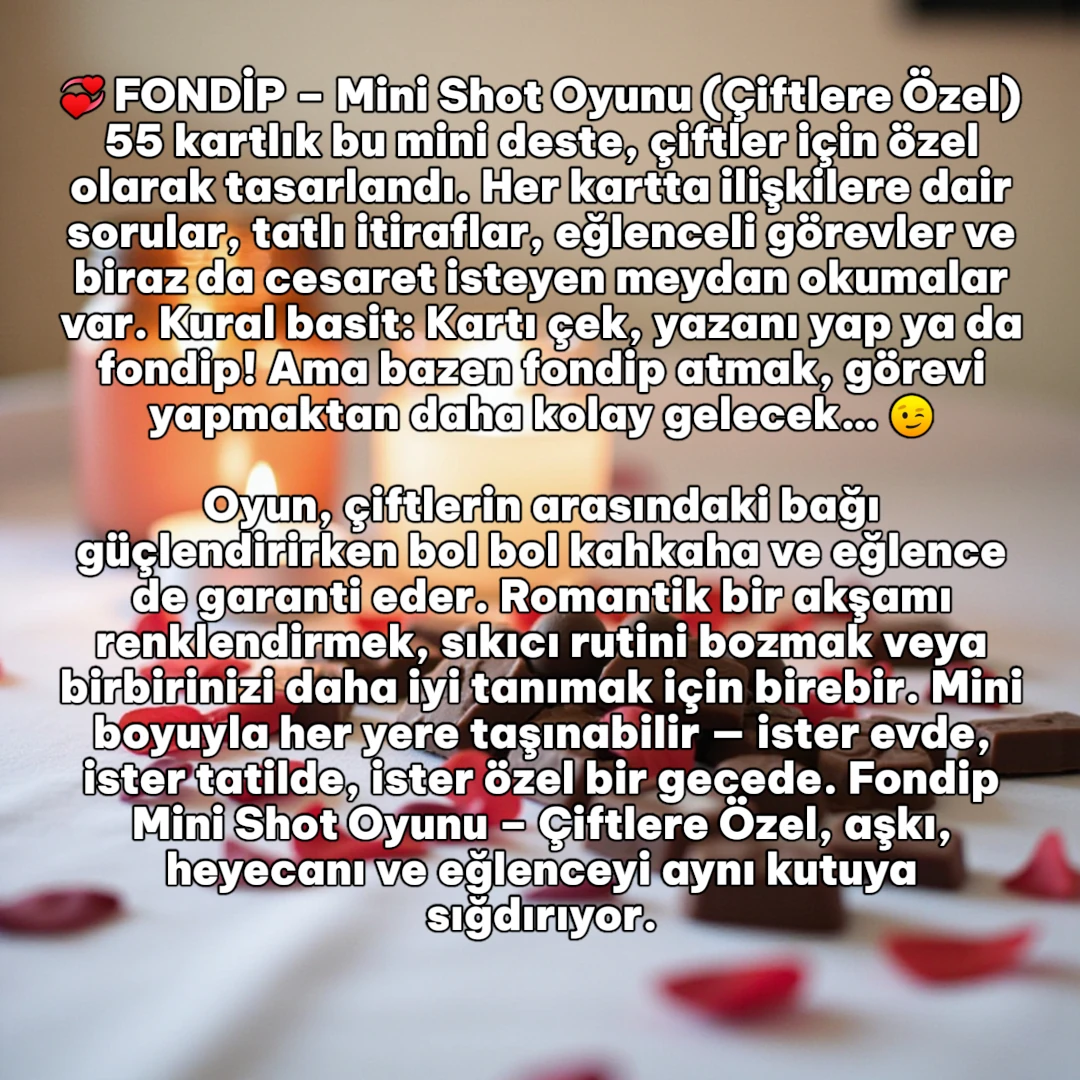 FONDİP MİNİ SHOT OYUNU ÇİFTLERE ÖZEL