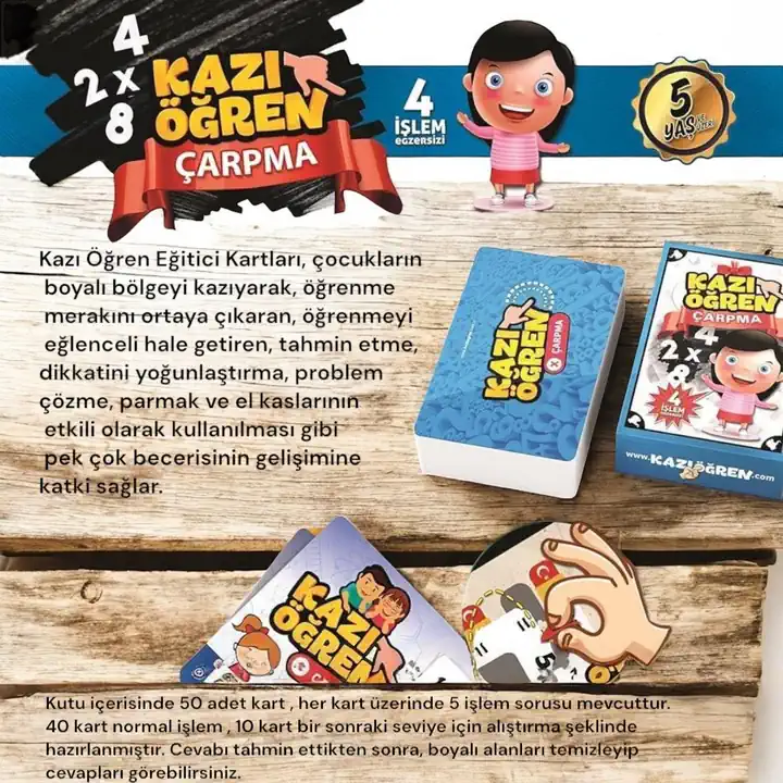Kazıyarak Öğren Eğlenceli Öğretici Çarpma Oyunu