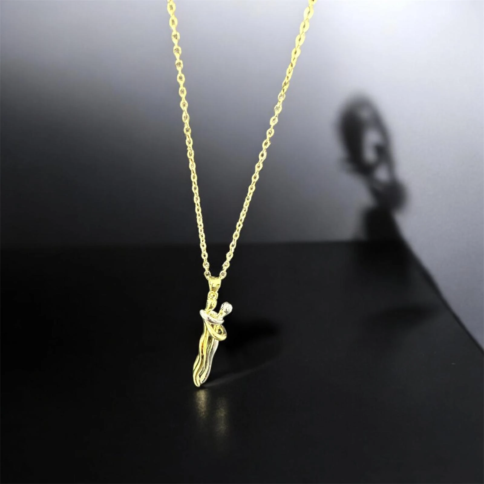 SARIL BANA ÇELİK ÇİFT KOLYESİ