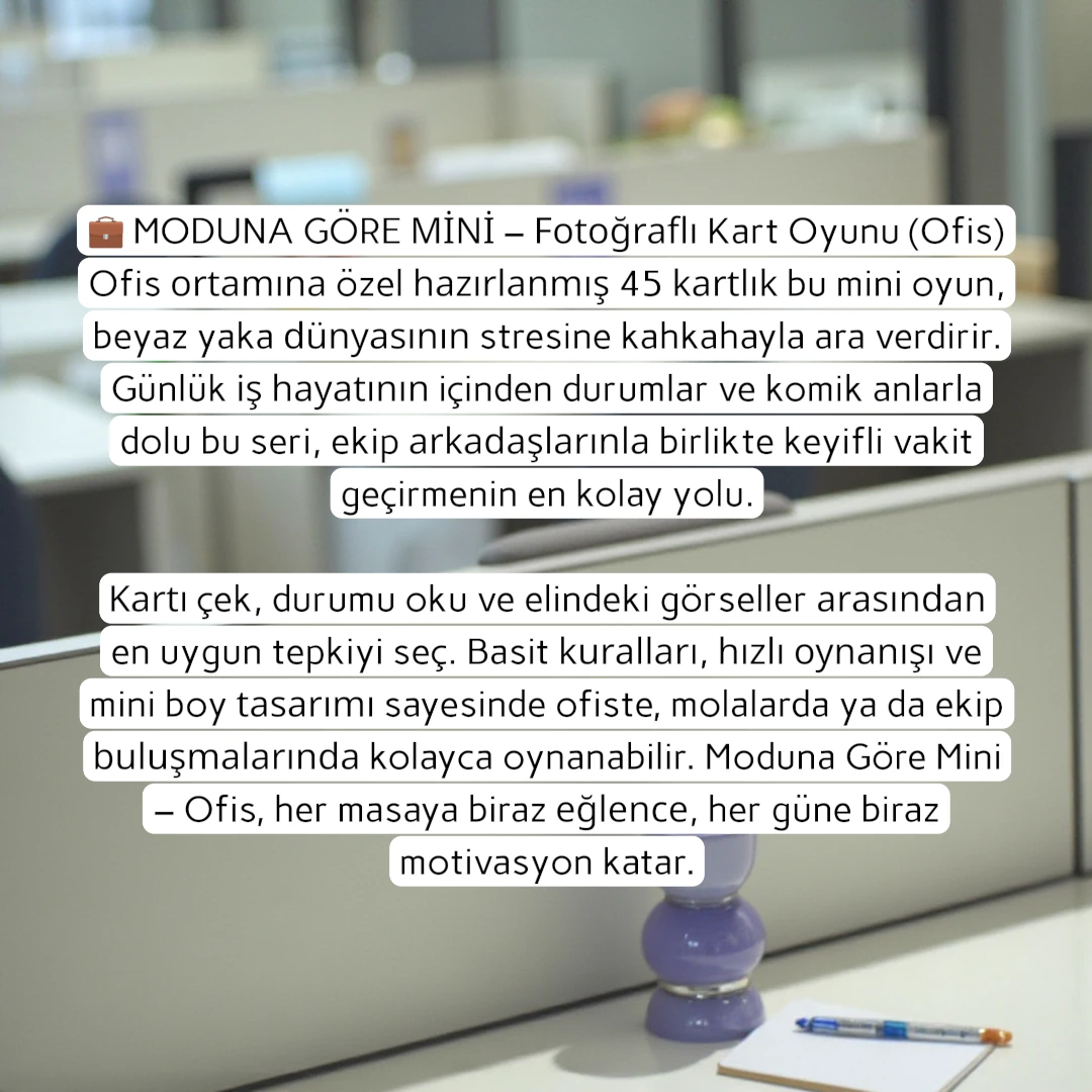 MODUNA GÖRE MİNİ FOTOĞRAFLI KART OYUNU OFİS