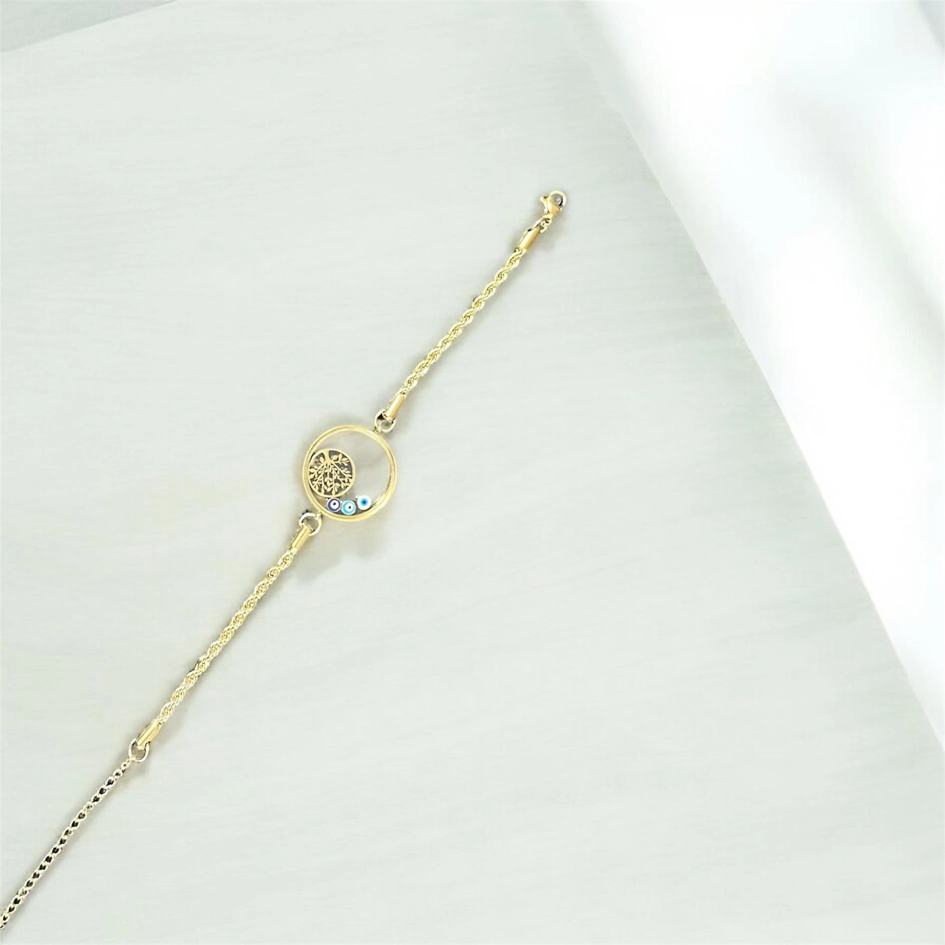 FANUSLU HAYAT AĞAÇLI ÇELİK BİLEKLİK