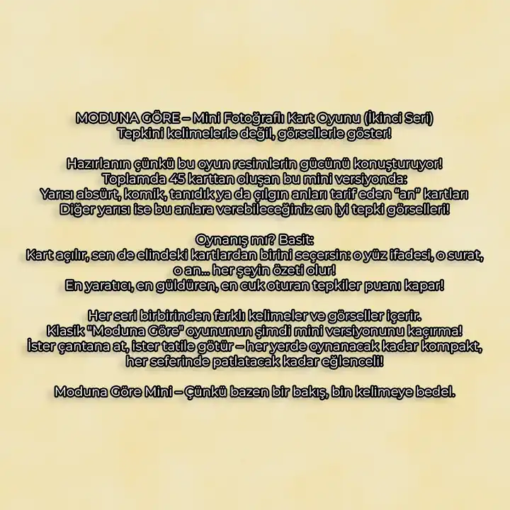 MODUNA GÖRE MİNİ FOTOĞRAFLI KART OYUNU (İKİNCİ SERİ)