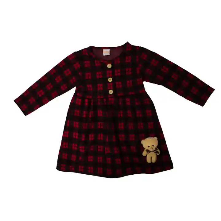 AYICIKLI EKOSELİ ÇOCUK ELBİSE - Kırmızı