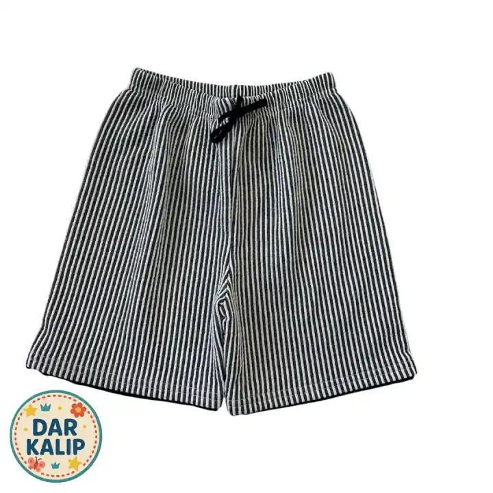 ÇİZGİLİ ÇOCUK SU YOLU ŞORT - Siyah