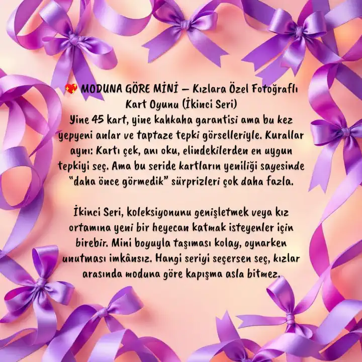 MODUNA GÖRE MİNİ KIZLARA ÖZEL FOTOĞRAFLI KART OYUNU (İKİNCİ SERİ)