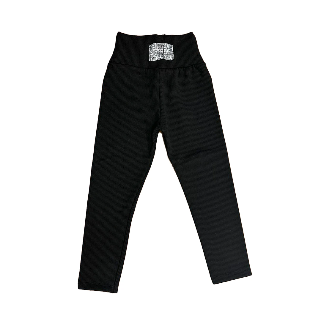 ŞARDONLU FİTİLLİ DÜZ TAYT - Siyah