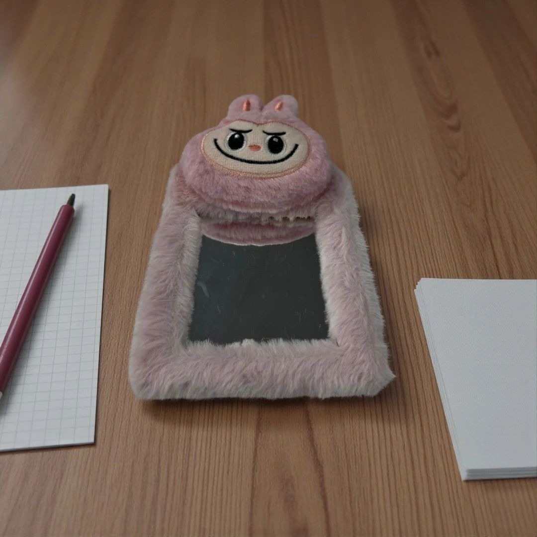 LABUBU PELUŞ MASA AYNASI - Pembe