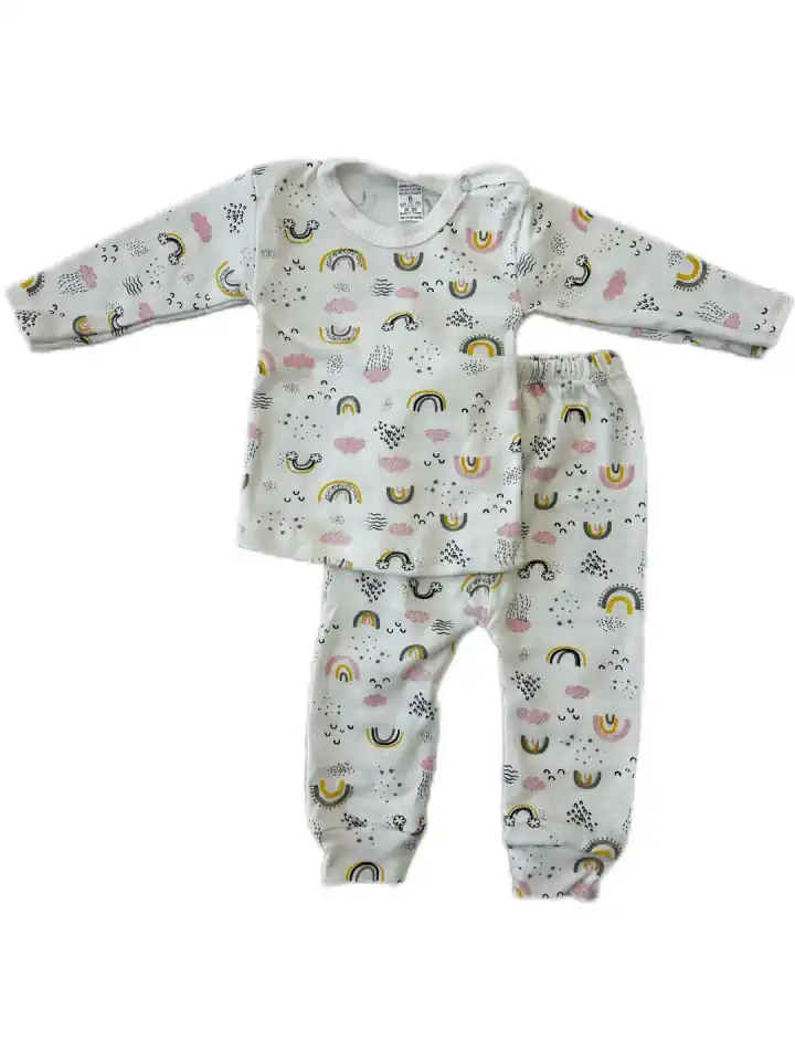 GÖKKUŞAĞI BEBEK PİJAMA TAKIMI - Pembe