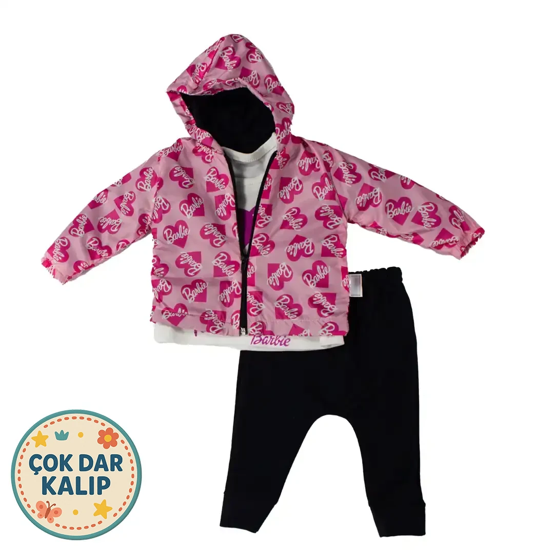 PEMBE BARBIE YAĞMURLUK 3 LÜ TK.